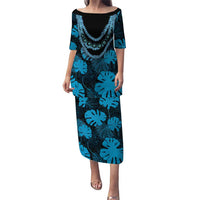Blue Hawaii Kukui Nut Lei Family Matching Puletasi and Hawaiian Shirt Hawaiian Pattern Monstera Tropical Vibes - Polynesian Pride