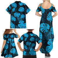 Blue Hawaii Kukui Nut Lei Family Matching Summer Maxi Dress and Hawaiian Shirt Hawaiian Pattern Monstera Tropical Vibes LT14 - Polynesian Pride