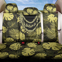 Yellow Hawaii Kukui Nut Lei Back Car Seat Cover Hawaiian Pattern Monstera Tropical Vibes - Polynesian Pride