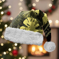 Yellow Hawaii Kukui Nut Lei Christmas Santa Hat Hawaiian Pattern Monstera Tropical Vibes - Polynesian Pride
