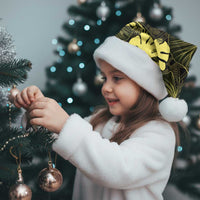 Yellow Hawaii Kukui Nut Lei Christmas Santa Hat Hawaiian Pattern Monstera Tropical Vibes - Polynesian Pride
