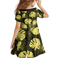 Yellow Hawaii Kukui Nut Lei Family Matching Off Shoulder Maxi Dress and Hawaiian Shirt Hawaiian Pattern Monstera Tropical Vibes LT14 - Polynesian Pride