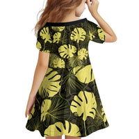 Yellow Hawaii Kukui Nut Lei Family Matching Off Shoulder Short Dress and Hawaiian Shirt Hawaiian Pattern Monstera Tropical Vibes LT14 - Polynesian Pride