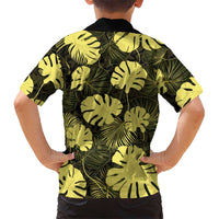 Yellow Hawaii Kukui Nut Lei Family Matching Short Sleeve Bodycon Dress and Hawaiian Shirt Hawaiian Pattern Monstera Tropical Vibes LT14 - Polynesian Pride