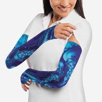 Purple Paradise Polynesia Jellyfish Arm Sleeves Plumeria Polynesian Tattoo Glowing Vibes