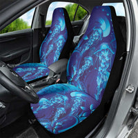 Purple Paradise Polynesia Jellyfish Car Seat Cover Plumeria Polynesian Tattoo Glowing Vibes