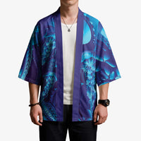 Purple Paradise Polynesia Jellyfish Kimono Plumeria Polynesian Tattoo Glowing Vibes