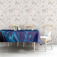 Purple Paradise Polynesia Jellyfish Tablecloth Plumeria Polynesian Tattoo Glowing Vibes