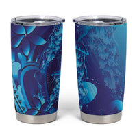 Purple Paradise Polynesia Jellyfish Tumbler Cup Plumeria Polynesian Tattoo Glowing Vibes