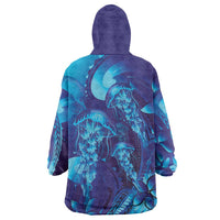Purple Paradise Polynesia Jellyfish Wearable Blanket Hoodie Plumeria Polynesian Tattoo Glowing Vibes