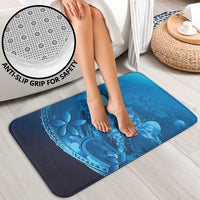 Blue Gradient Polynesia Jellyfish Bathroom Set Plumeria Polynesian Tattoo Glowing Vibes