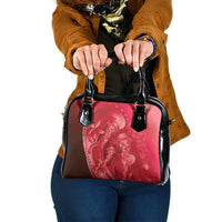 Red Gradient Polynesia Jellyfish Shoulder Handbag Plumeria Polynesian Tattoo Glowing Vibes