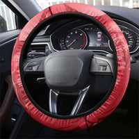 Red Gradient Polynesia Jellyfish Steering Wheel Cover Plumeria Polynesian Tattoo Glowing Vibes
