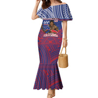 Personalised Samoa Independence Day Family Matching Mermaid Dress and Hawaiian Shirt 64th Anniversary Toa O Samoa LT14 Mom's Dress Blue - Polynesian Pride