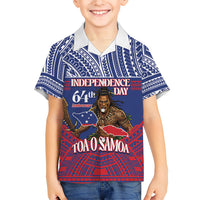 Personalised Samoa Independence Day Family Matching Mermaid Dress and Hawaiian Shirt 64th Anniversary Toa O Samoa LT14 Son's Shirt Blue - Polynesian Pride