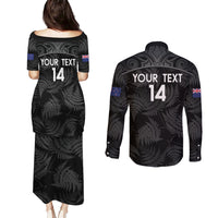 Custom New Zealand Silver Fern Football Couples Matching Puletasi and Long Sleeve Button Shirt Summer 2024 Olympic Go Aotearoa LT14 - Polynesian Pride