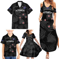 Custom New Zealand Silver Fern Football Family Matching Summer Maxi Dress and Hawaiian Shirt Summer 2024 Olympic Go Aotearoa LT14 - Polynesian Pride