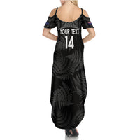 Custom New Zealand Silver Fern Football Family Matching Summer Maxi Dress and Hawaiian Shirt Summer 2024 Olympic Go Aotearoa LT14 - Polynesian Pride