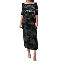 Custom New Zealand Silver Fern Football Puletasi Summer 2024 Olympic Go Aotearoa LT14 Long Dress Black - Polynesian Pride