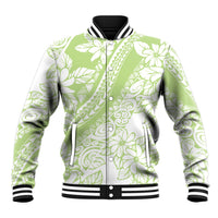 Polynesian Tiare Flower Sage Green Pastel Baseball Jacket LT14 Unisex Sage Green - Polynesian Pride
