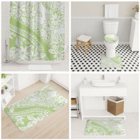 Polynesian Tiare Flower Sage Green Pastel Bathroom Set LT14 - Polynesian Pride
