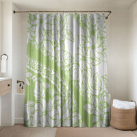 Polynesian Tiare Flower Sage Green Pastel Bathroom Set LT14 Shower Curtain Only Sage Green - Polynesian Pride