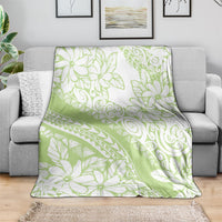 Polynesian Tiare Flower Sage Green Pastel Blanket LT14 - Polynesian Pride