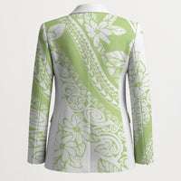 Polynesian Tiare Flower Sage Green Pastel Blazer LT14 - Polynesian Pride