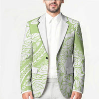 Polynesian Tiare Flower Sage Green Pastel Blazer LT14 - Polynesian Pride