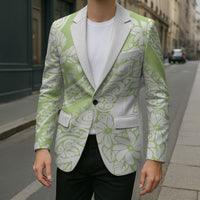 Polynesian Tiare Flower Sage Green Pastel Blazer LT14 - Polynesian Pride