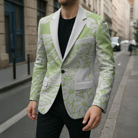 Polynesian Tiare Flower Sage Green Pastel Blazer LT14 - Polynesian Pride