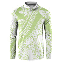 Polynesian Tiare Flower Sage Green Pastel Button Sweatshirt LT14 Sage Green - Polynesian Pride