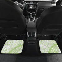 Polynesian Tiare Flower Sage Green Pastel Car Mats LT14 Set 2pcs - Back Sage Green - Polynesian Pride