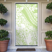 Polynesian Tiare Flower Sage Green Pastel Door Cover