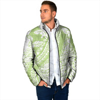 Polynesian Tiare Flower Sage Green Pastel Padded Jacket LT14 - Polynesian Pride