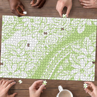 Polynesian Tiare Flower Sage Green Pastel Puzzle LT14 - Polynesian Pride