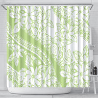 Polynesian Tiare Flower Sage Green Pastel Shower Curtain LT14 - Polynesian Pride