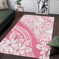 Polynesian Tiare Flower Pink Pastel Vibes Area Rug LT14 Pink - Polynesian Pride