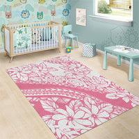 Polynesian Tiare Flower Pink Pastel Vibes Area Rug LT14 - Polynesian Pride