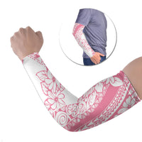 Polynesian Tiare Flower Pink Pastel Vibes Arm Sleeves LT14 Set of 2 Pink - Polynesian Pride