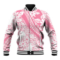Polynesian Tiare Flower Pink Pastel Vibes Baseball Jacket LT14 Unisex Pink - Polynesian Pride