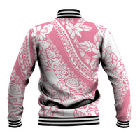 Polynesian Tiare Flower Pink Pastel Vibes Baseball Jacket LT14 - Polynesian Pride