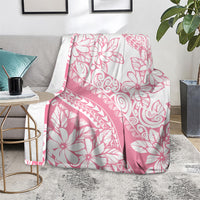 Polynesian Tiare Flower Pink Pastel Vibes Blanket LT14 - Polynesian Pride