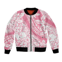 Polynesian Tiare Flower Pink Pastel Vibes Bomber Jacket LT14 Unisex Pink - Polynesian Pride