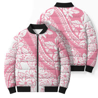 Polynesian Tiare Flower Pink Pastel Vibes Bomber Puffer Jacket LT14 - Polynesian Pride