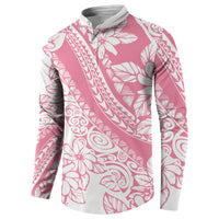 Polynesian Tiare Flower Pink Pastel Vibes Button Sweatshirt LT14 - Polynesian Pride