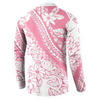 Polynesian Tiare Flower Pink Pastel Vibes Button Sweatshirt LT14 - Polynesian Pride