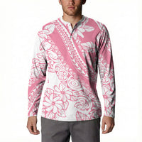 Polynesian Tiare Flower Pink Pastel Vibes Button Sweatshirt LT14 - Polynesian Pride