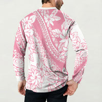 Polynesian Tiare Flower Pink Pastel Vibes Button Sweatshirt LT14 - Polynesian Pride