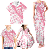 Polynesian Tiare Flower Pink Pastel Vibes Family Matching Tank Maxi Dress and Hawaiian Shirt LT14 - Polynesian Pride